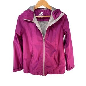 ZeroXposur Womens Purple Hooded Windbreaker Fleece Lined Jacket Small RN117732